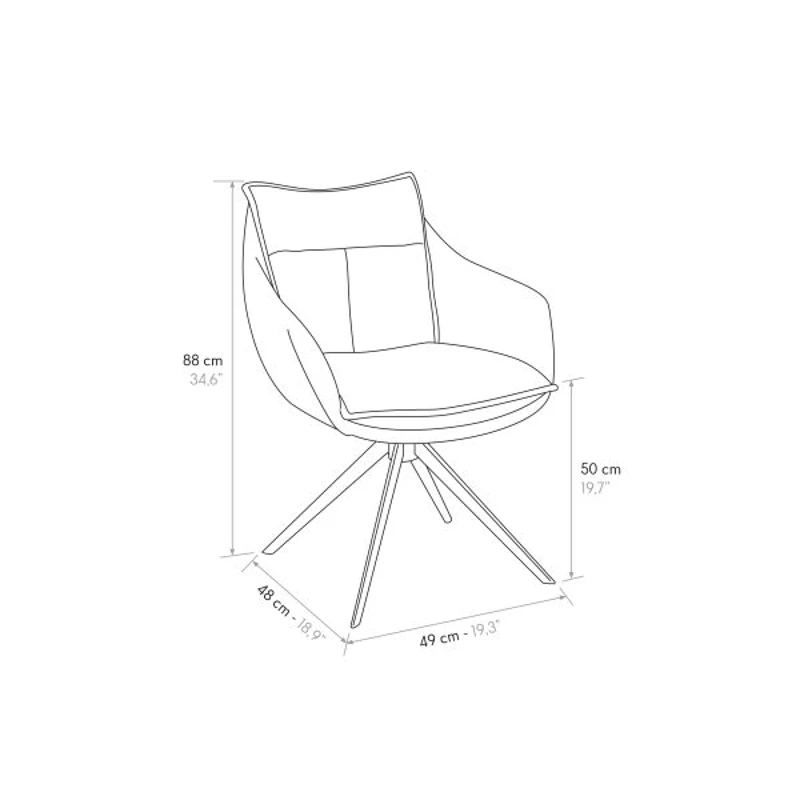 PAZZO DESIGN Sedia Gastone Nero set da 2 sedie con rivestimento in tessuto e gambe in metallo
