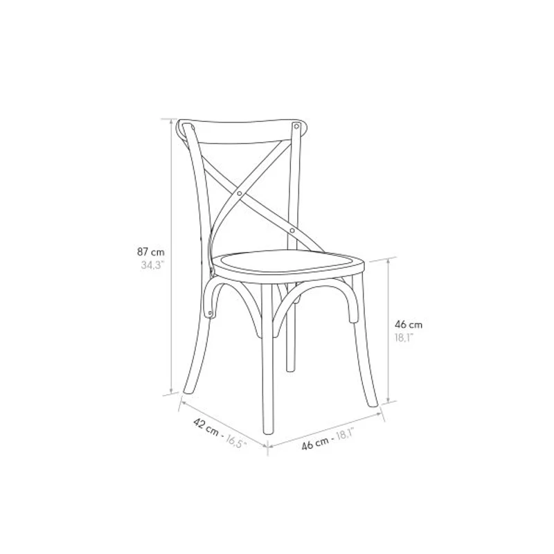 PAZZO DESIGN Sedia Oscar Nero Consumato set da 4 sedie