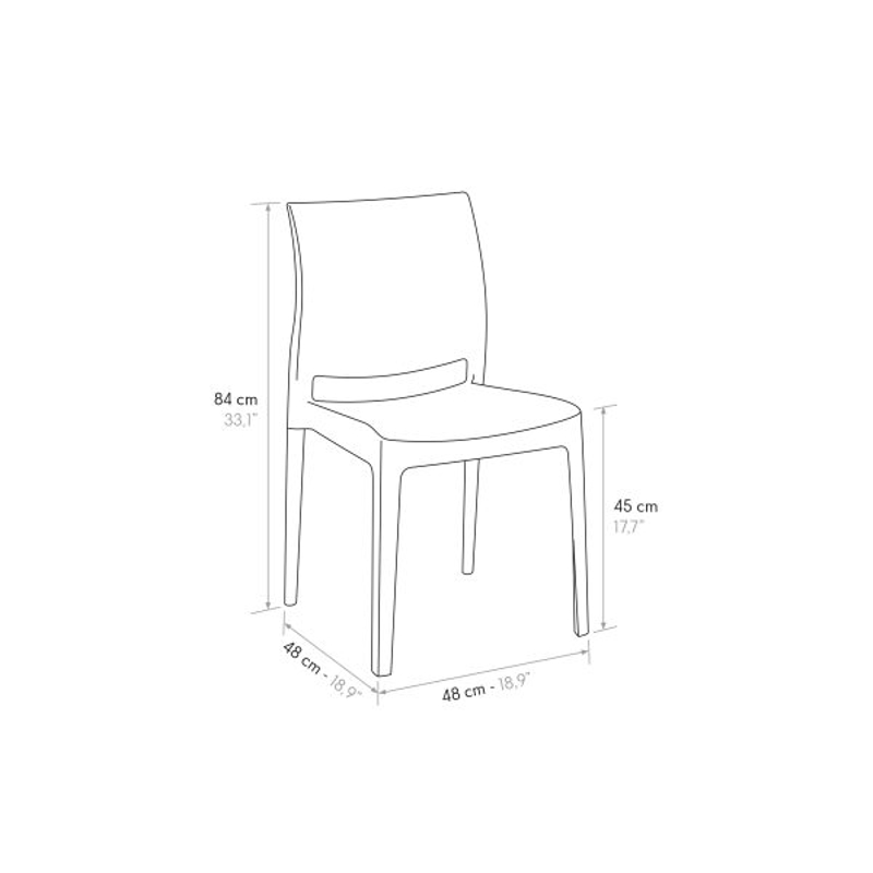 PAZZO DESIGN Sedia Alberto Verde set da 4 sedie in Polipropilene