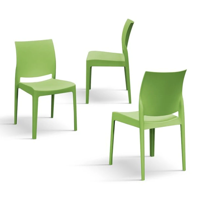 PAZZO DESIGN Sedia Alberto Verde set da 4 sedie in Polipropilene