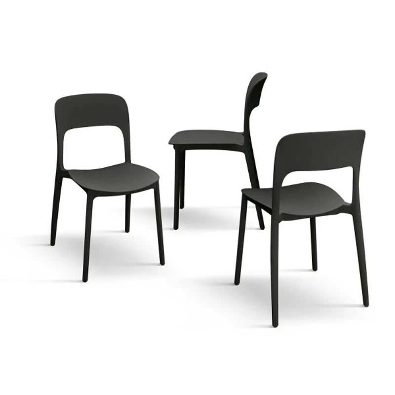 PAZZO DESIGN Sedia Luana set da 4 sedie Nero in Polipropilene