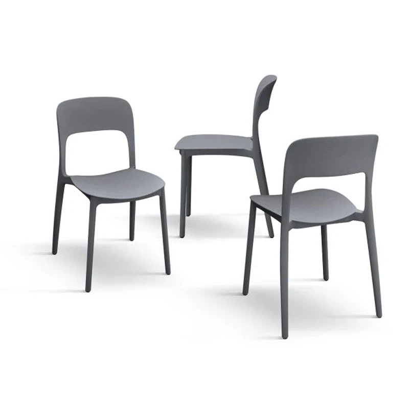 PAZZO DESIGN Sedia Luana set da 4 sedie Grigio in Polipropilene