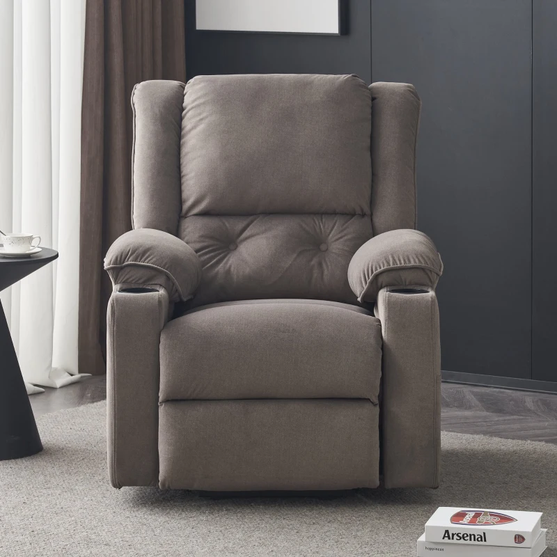 Fauteuil de Relaxation Électrique Massant et Chauffant releveur, 2 Porte-gobelets et Télécommande, Marron