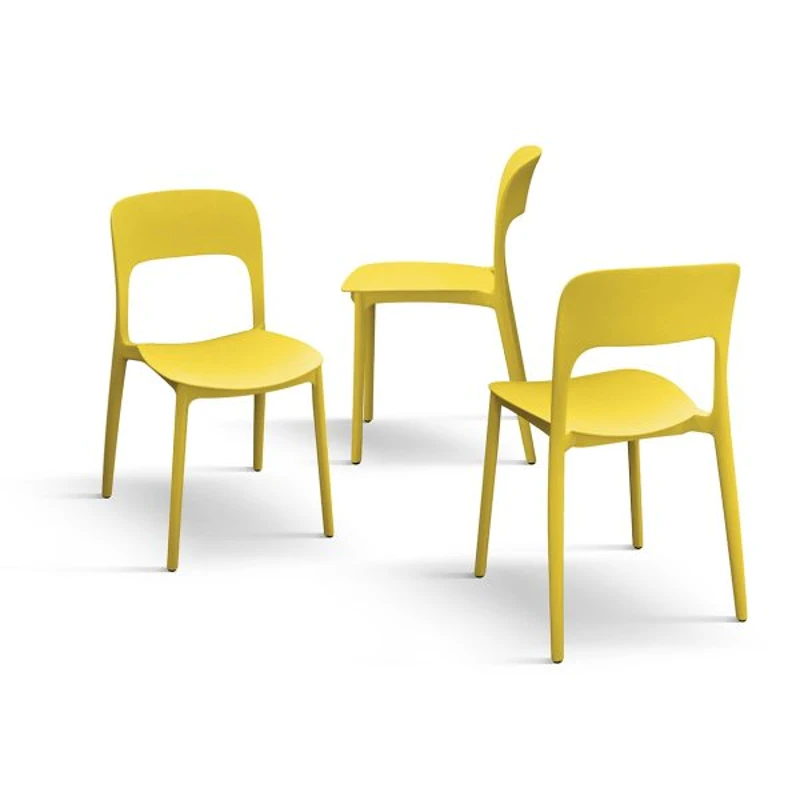 PAZZO DESIGN Sedia Luana set da 4 sedie giallo in Polipropilene