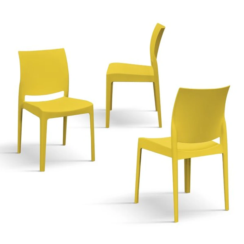 PAZZO DESIGN Sedia Alberto Giallo Senape set da 4 sedie in Polipropilene