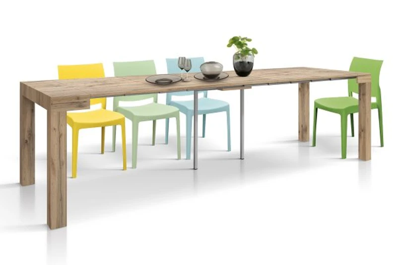 PAZZO DESIGN Tavolo Consolle allungabile, Rovere rustico, Nobilitato, Made in Italy, da 45 a 300 cm