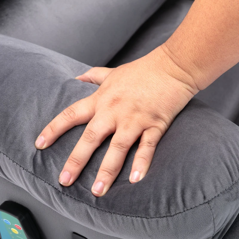 Fauteuil de Relaxation Électrique Massant et Chauffant avec Télécommande, Inclinable, Gris(m-8)