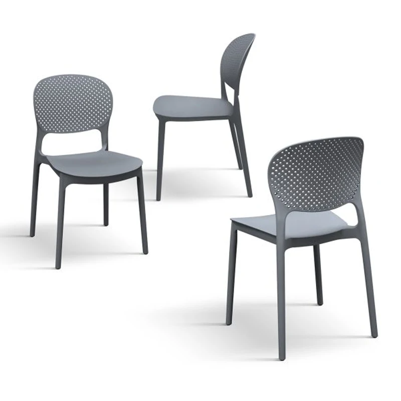 PAZZO DESIGN Sedia Anita Grigio set da 4 sedie in Polipropilene