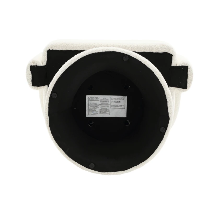 Poltrona Girevole Imbottita in Stoffa Bouclé, Design a Botte per Salotto e Ufficio, Beige