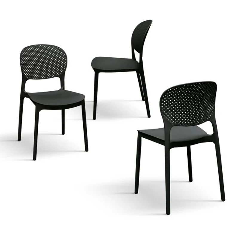 PAZZO DESIGN Sedia Anita Nero set da 4 sedie in Polipropilene