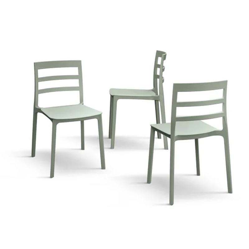 PAZZO DESIGN Sedia Luca set da 4 sedie verde in Polipropilene