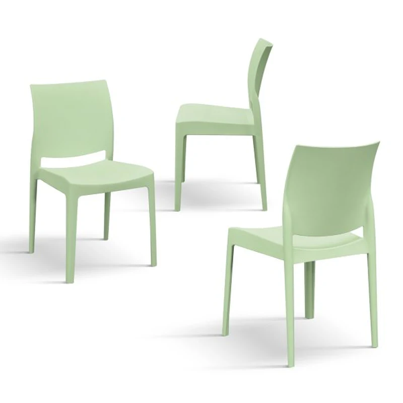 PAZZO DESIGN Sedia Alberto Verde Pastello set da 4 sedie in Polipropilene