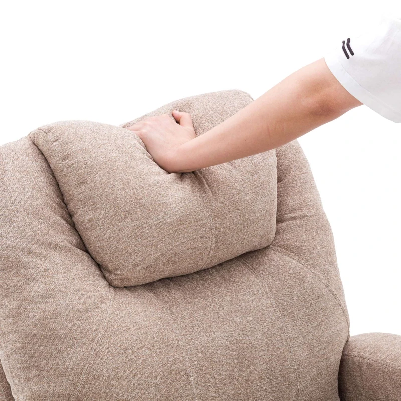 Fauteuil Relax Électrique Massant Inclinable Chauffant avec Porte-gobelets, Poches Latérales et Télécommande, Marron clair