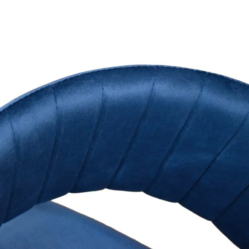 PAZZO DESIGN Sedia Penelope Blu set da 2 sedie in velluto e gambe in metallo