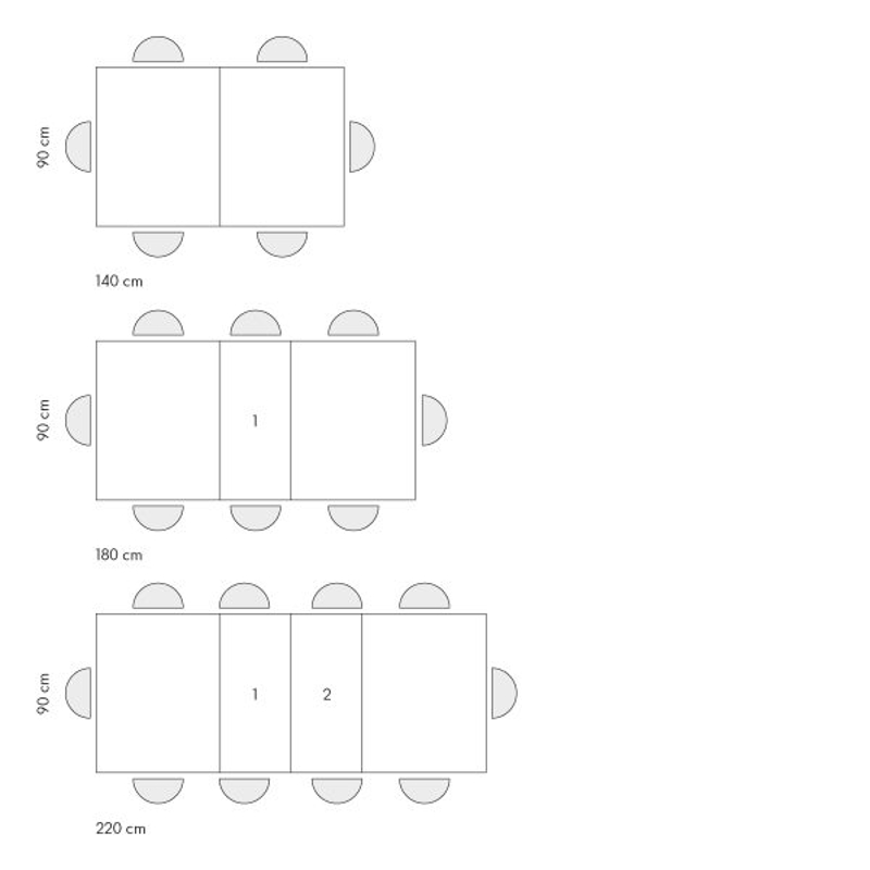 PAZZO DESIGN Tavolo Allungabile con Gambe Incrociate, Made in Italy, 140 x 90 x 74 cm, Bianco Frassinato con Gamba Nera