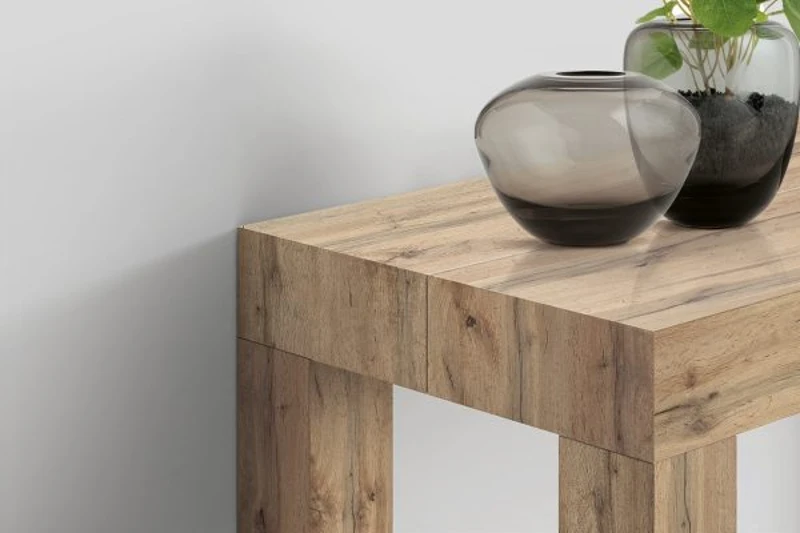PAZZO DESIGN Tavolo Consolle allungabile, Rovere rustico, Nobilitato, Made in Italy, da 45 a 300 cm