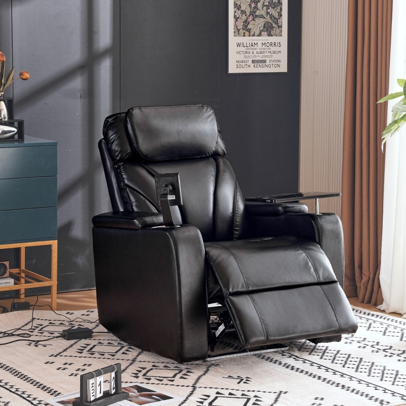 Fauteuil Relax électrique Avec Massage Et Chauffage - Inclinable 120°-150°, Rotation 360°, Poches Latérales Et Ports USB - Pour Salon Et Home Cinéma (marron) - 8