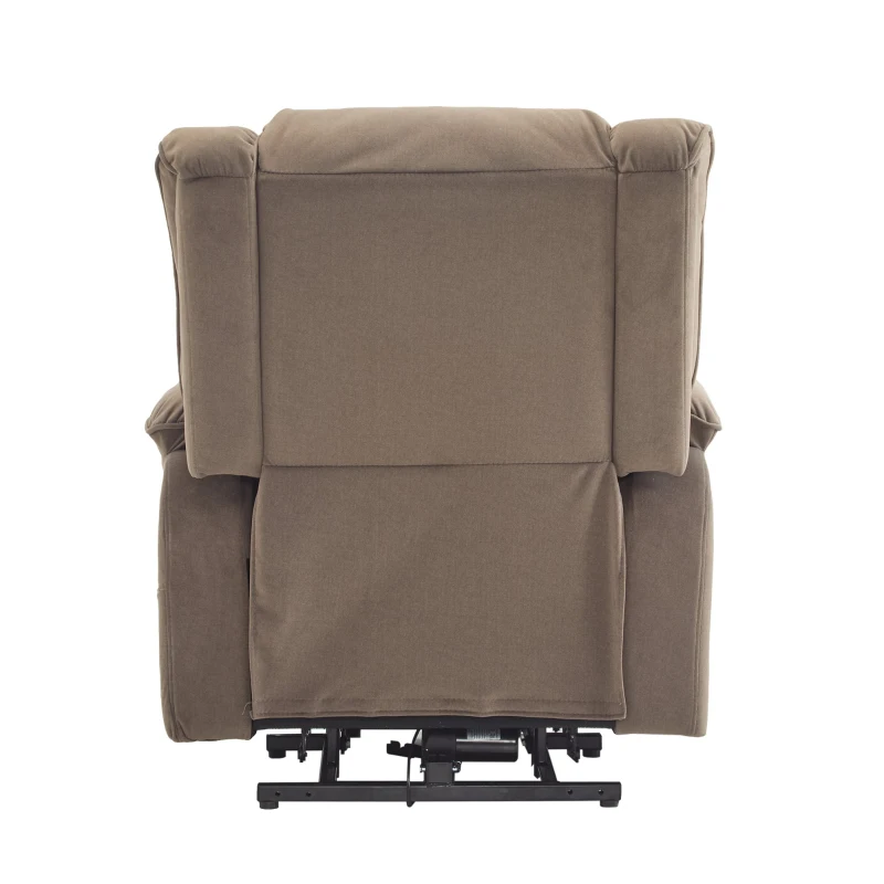 Fauteuil de Relaxation Électrique Massant et Chauffant releveur, 2 Porte-gobelets et Télécommande, Marron