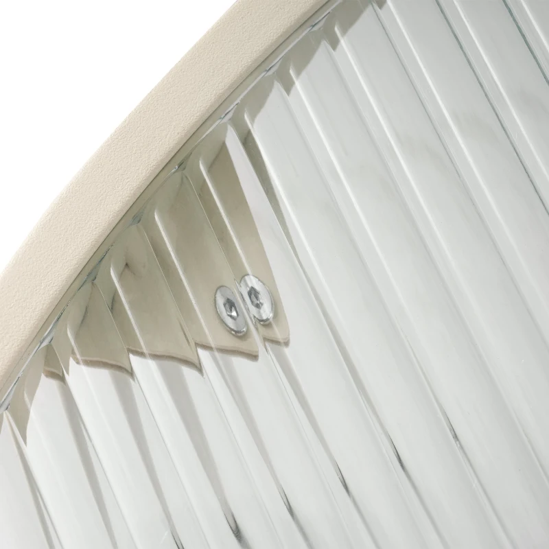 Ensemble de 2 tables basses gigognes rondes avec plateau en verre strié, polyvalentes et élégantes, Blanc