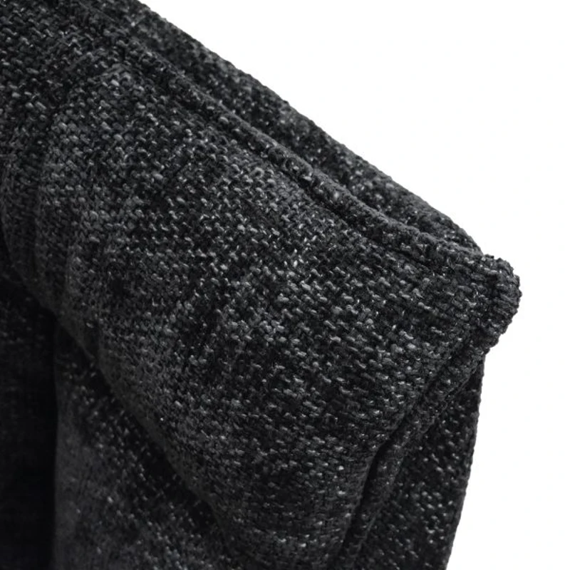 PAZZO DESIGN Sedia Gastone Nero set da 2 sedie con rivestimento in tessuto e gambe in metallo