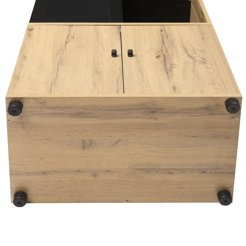 Vitrine Élégante Effet Bois avec Portes Battantes et 6 Étagères Design Moderne, naturel