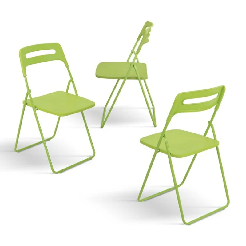 PAZZO DESIGN Sedia pieghevole Peter Verde set da 6 sedie struttura in metallo