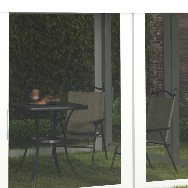 Outsunny Carpa Plegable 3x3 m Cenador de Jardín con 4 Paredes Laterales de Malla 8 Orificios de Drenaje Impermeable y Bolsa de Transporte Gazebo para Exterior Jardín Patio Fiestas Blanco