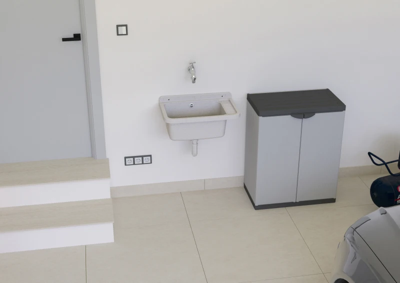 MONGARDI Lavandino pilozzo a muro da esterno 50x35x24, colore GRANITO