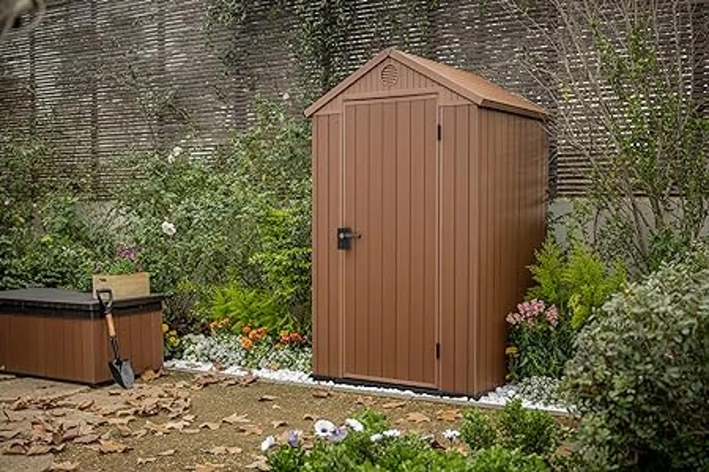 Keter Casetta da Giardino Darwin 4x4, Marrone, 125,8 X 117 X 205 h