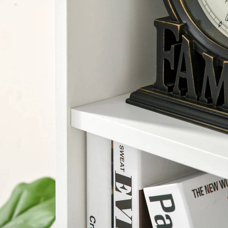 HOMCOM Bibliotecă din Lem Stil Vintage Cubica cu 7 Suporturi Diferite din MDF pentru Casă și Birou, 50x24x106 cm, Alb(m-9)