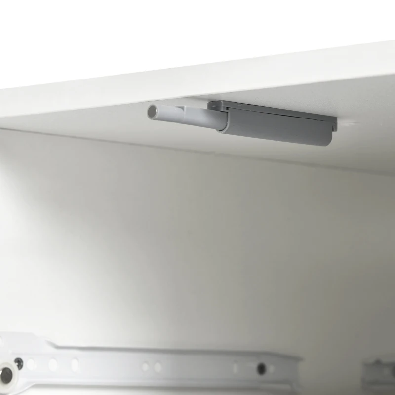 Table Basse Moderne avec 2 Tiroirs et Éclairage LED Multicolore, Blanc