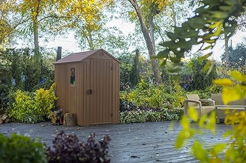 Keter Casetta da Giardino Darwin 6x6, Marrone, 125,8 X 184,5 X 205,1 h