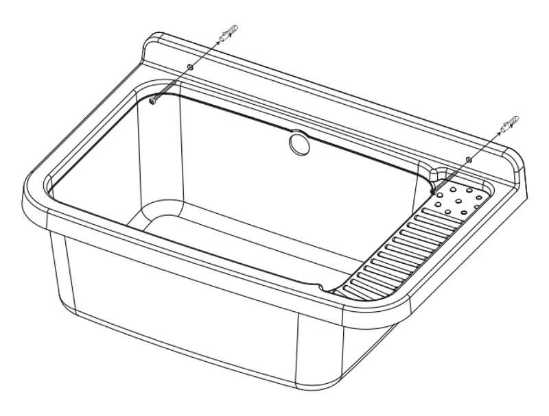MONGARDI Lavandino pilozzo a muro da esterno 50x35x24, colore CEMENTO