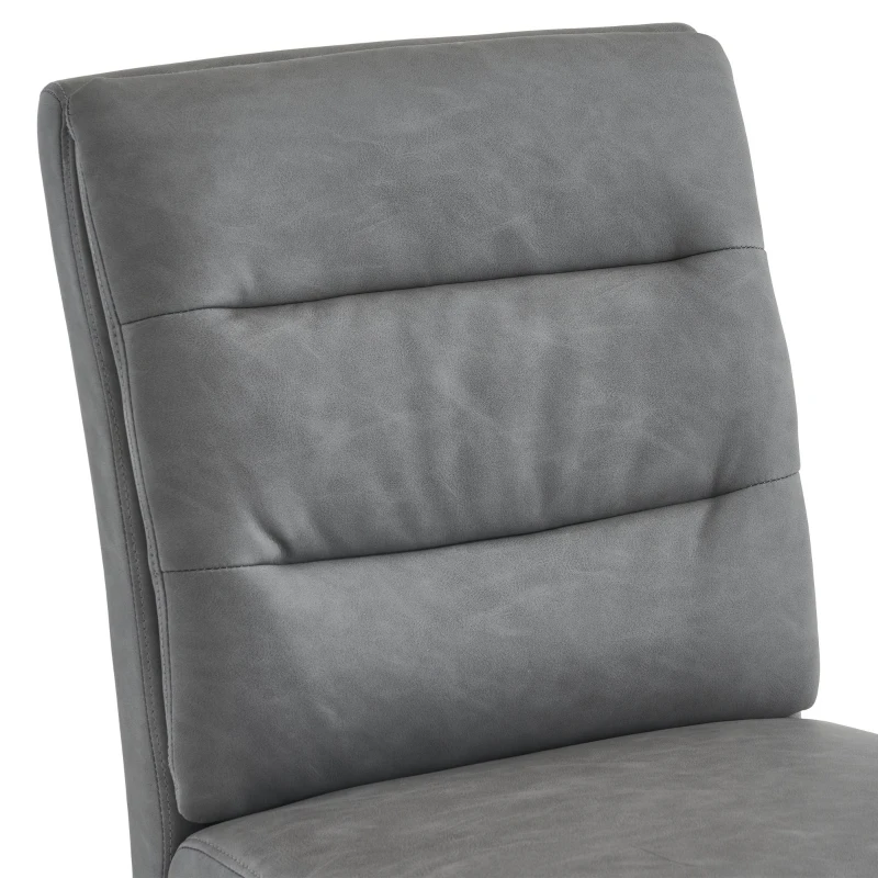 Set di 2 Sedie da Pranzo Moderne Minimaliste con Seduta in PU e Gambe in Legno di Rovere, Grigio