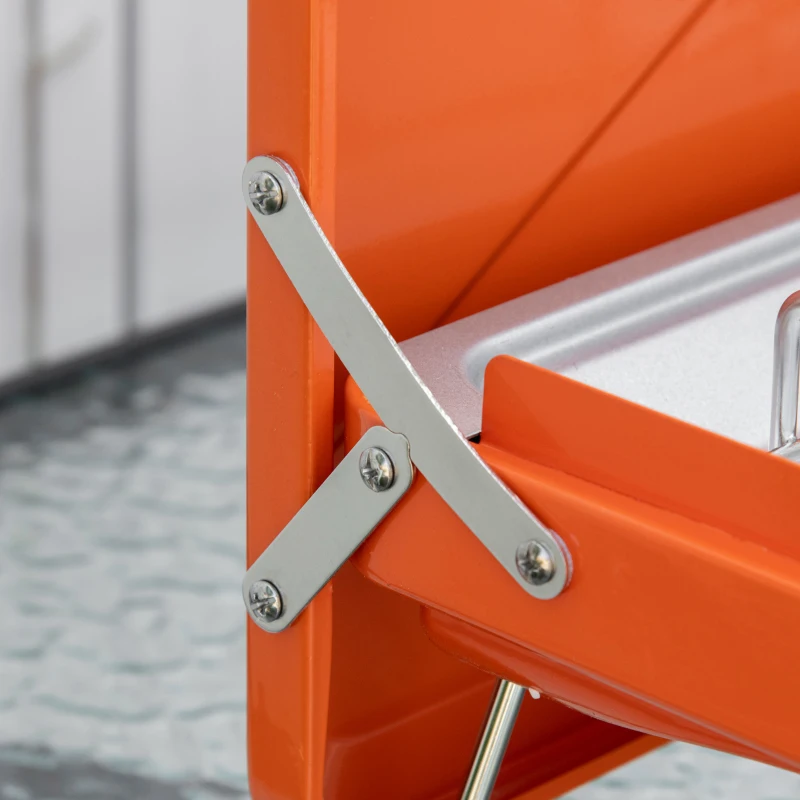 Outsunny Gaskocher, Campingkocher, zwei Brenner, Deckel, einklappbare Beine, Stahl, orange, 46,5 x 33,5 x 17,4 cm