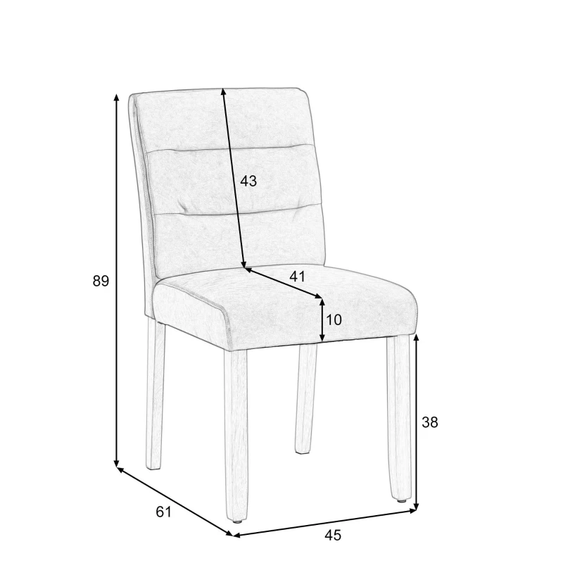 Set di 2 Sedie da Pranzo Moderne Minimaliste con Seduta in PU e Gambe in Legno di Rovere, Grigio