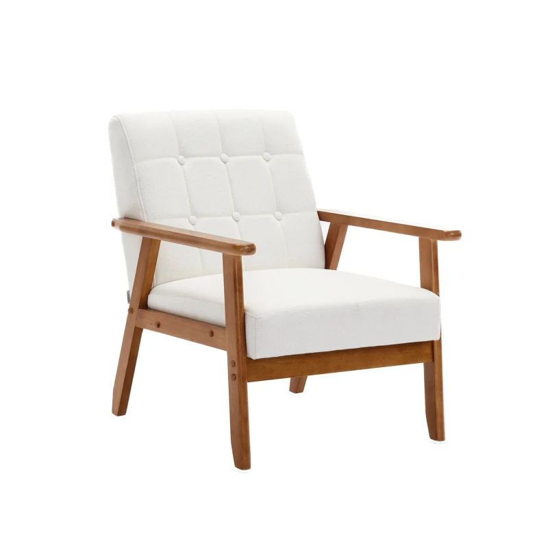 Butaca Reclinable Moderna de Mediados de Siglo para Sala de Estar y Dormitorio Beige