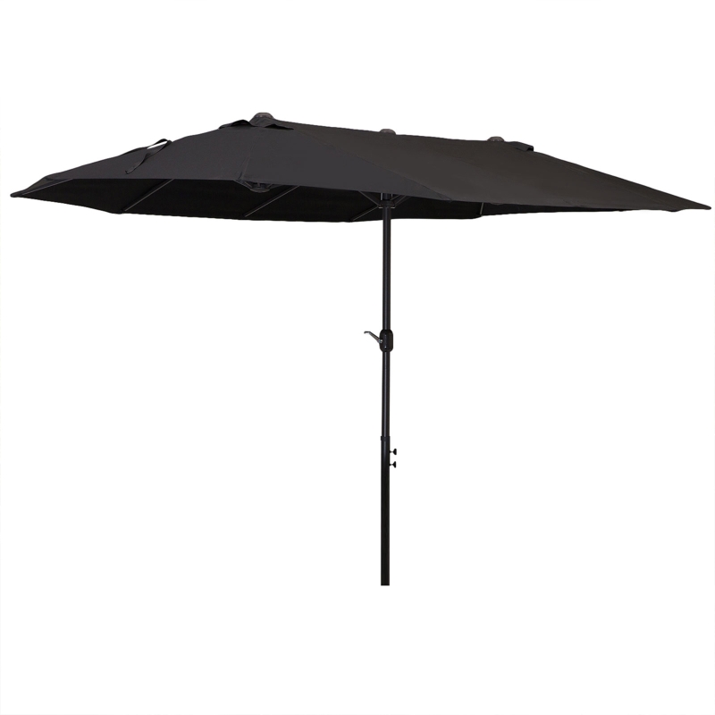 Outsunny parasol met zwengel tuinparasol dubbele marktparasol 460 x 270 cm zwart(m-10)