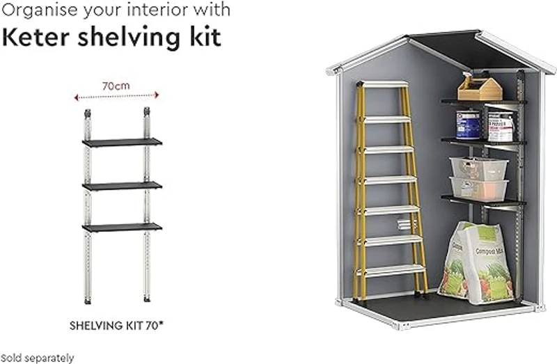 Keter Casetta da Giardino Manor 4x3, Grigia, 129 X 103 X 196 h