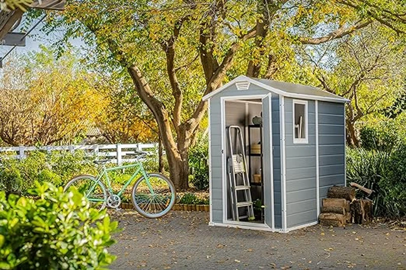 Keter Casetta da Giardino Manor 4x6, Grigia, 130 X 192 X 198 h