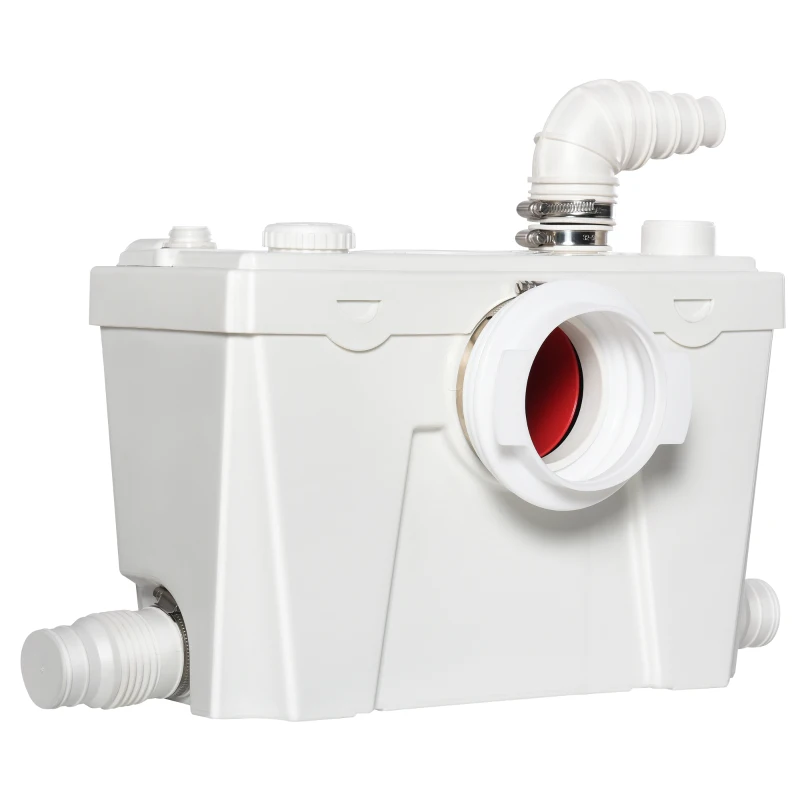 HOMCOM Bomba Trituradora Sanitaria de Agua Residual con 500W y 4 Entradas para Baño Cocina y Lavabo 40x18,5x28 cm