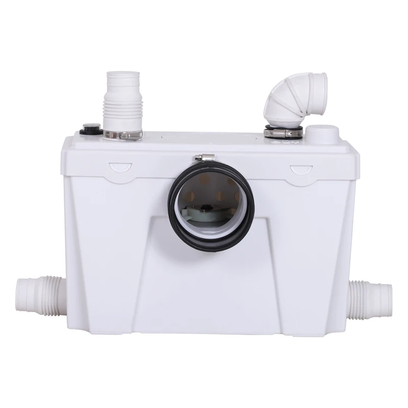 HOMCOM Bomba Trituradora Sanitaria de Agua Residual con 500W y 4 Entradas para Baño Cocina y Lavabo 40x18,5x28 cm