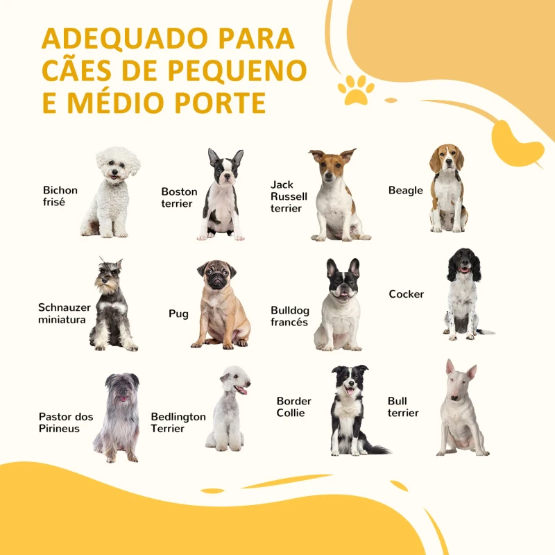 PawHut Barreira de Segurança para Cães Extensível de 2 Painéis e Pés de Apoio Triangular 112-159x44x70 cm Madeira