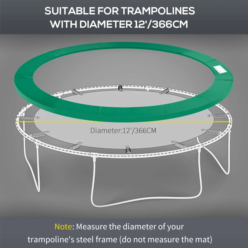 HOMCOM osłona krawędzi trampoliny, siatka zabezpieczająca, plandeka chroniąca, osłona krawędzi: Ø366 cm-Niebieski