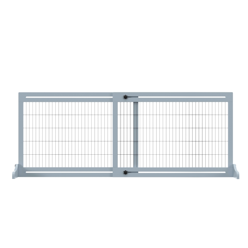 PawHut Barrière de sécurité pour chien extensible longueur réglable 104-183 x 36 x 69 cm pin bleu