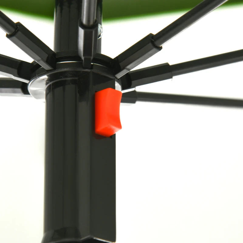 Outsunny Groene strandparasol, parasol met ventilatieopeningen en beschermhoes, Φ 1,85(m-9)