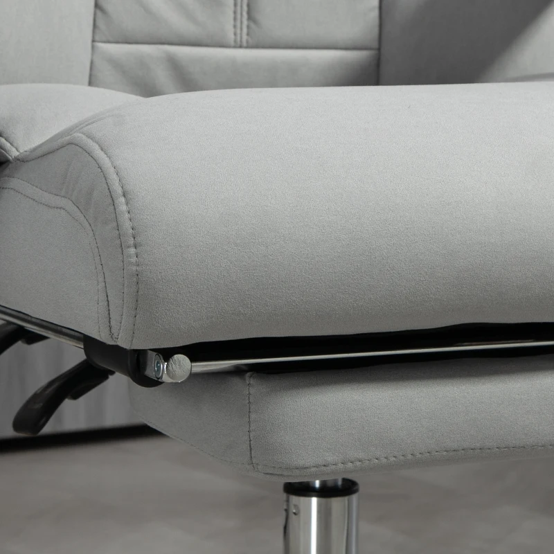 Vinsetto Bureaustoel met Massage- en Verwarmingsfunctie, Voetsteun, Tot 120 kg, Grijs(m-8)