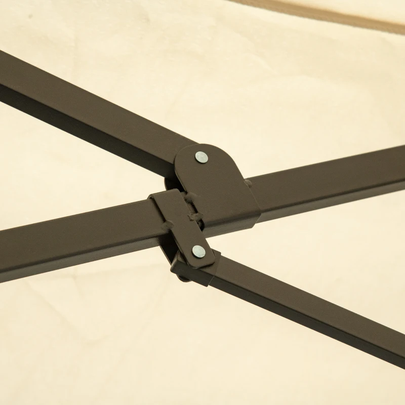 Outsunny podwójny parasol z podstawą, kremowy, 4,6 x 2,7 cm