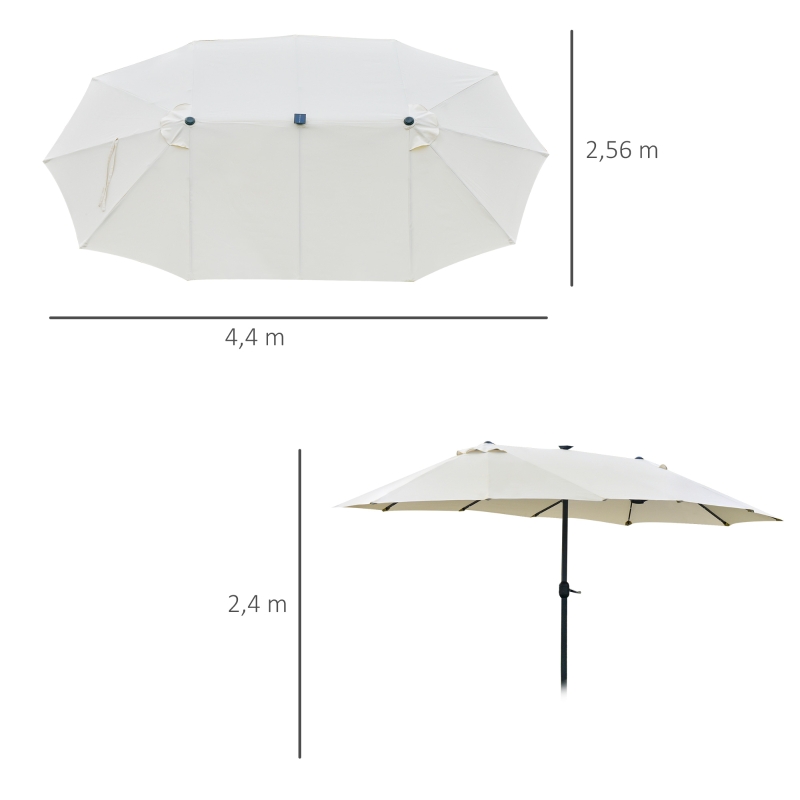 Outsunny parasol owalny kremowo-biały 440 x 260 cm