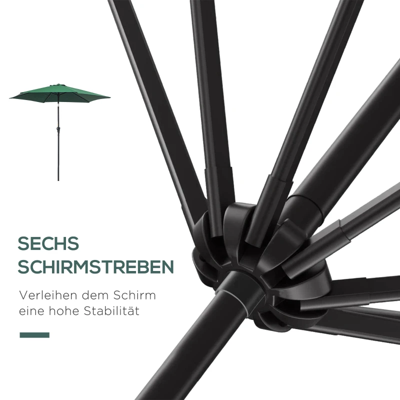 Knikparasol zonnescherm tuinscherm strandparasol met handkruk aluminium 3 kleuren